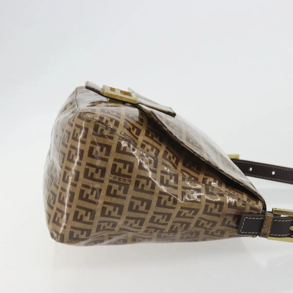 Fendi Forever Big Mama Patent Beige Patent_Leather Shoulder Bag Bag (Pre-Owned)