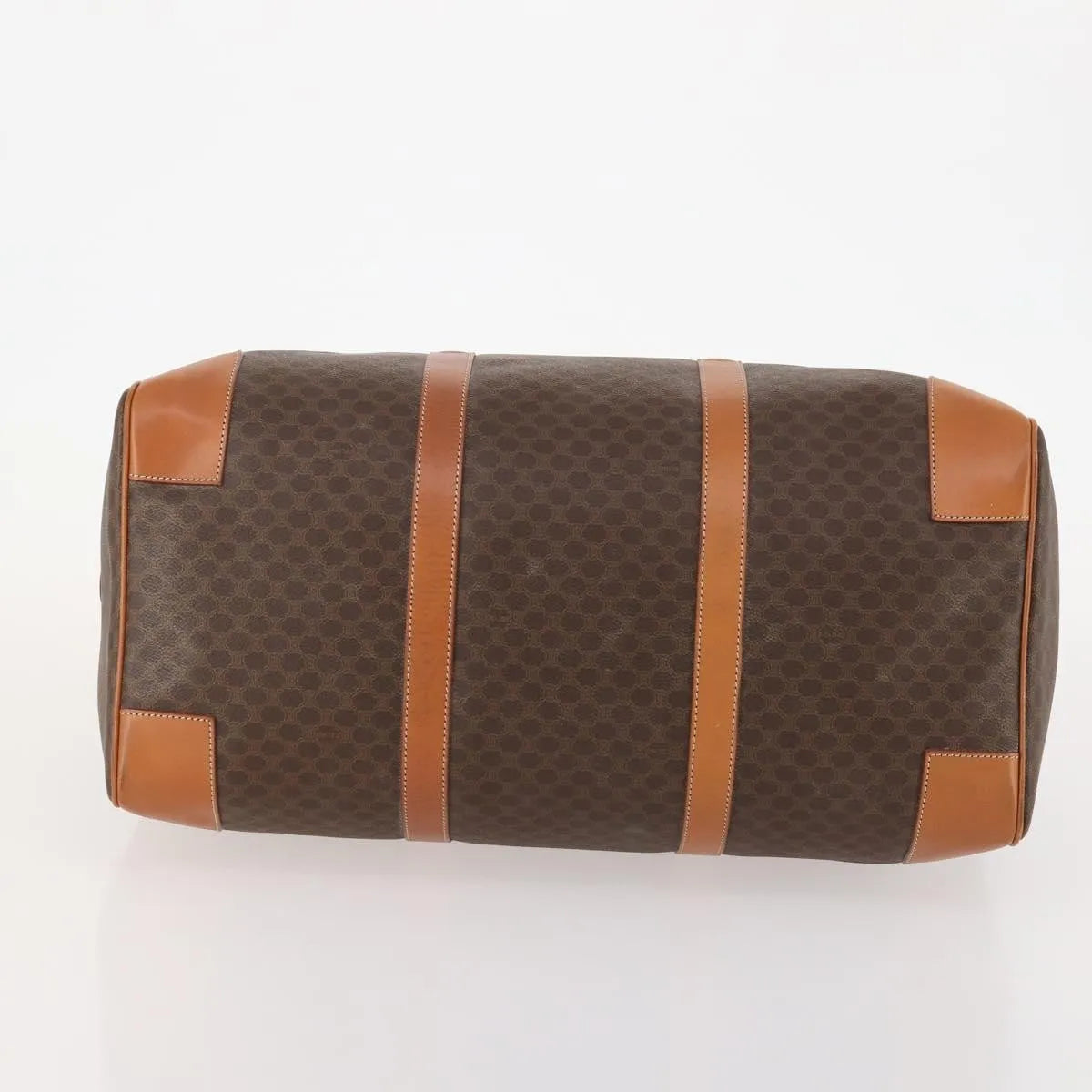 Celine Vintage Duffle Canvas And Leather Brown Canvas Travel Bag Bag (Pre-Owned)