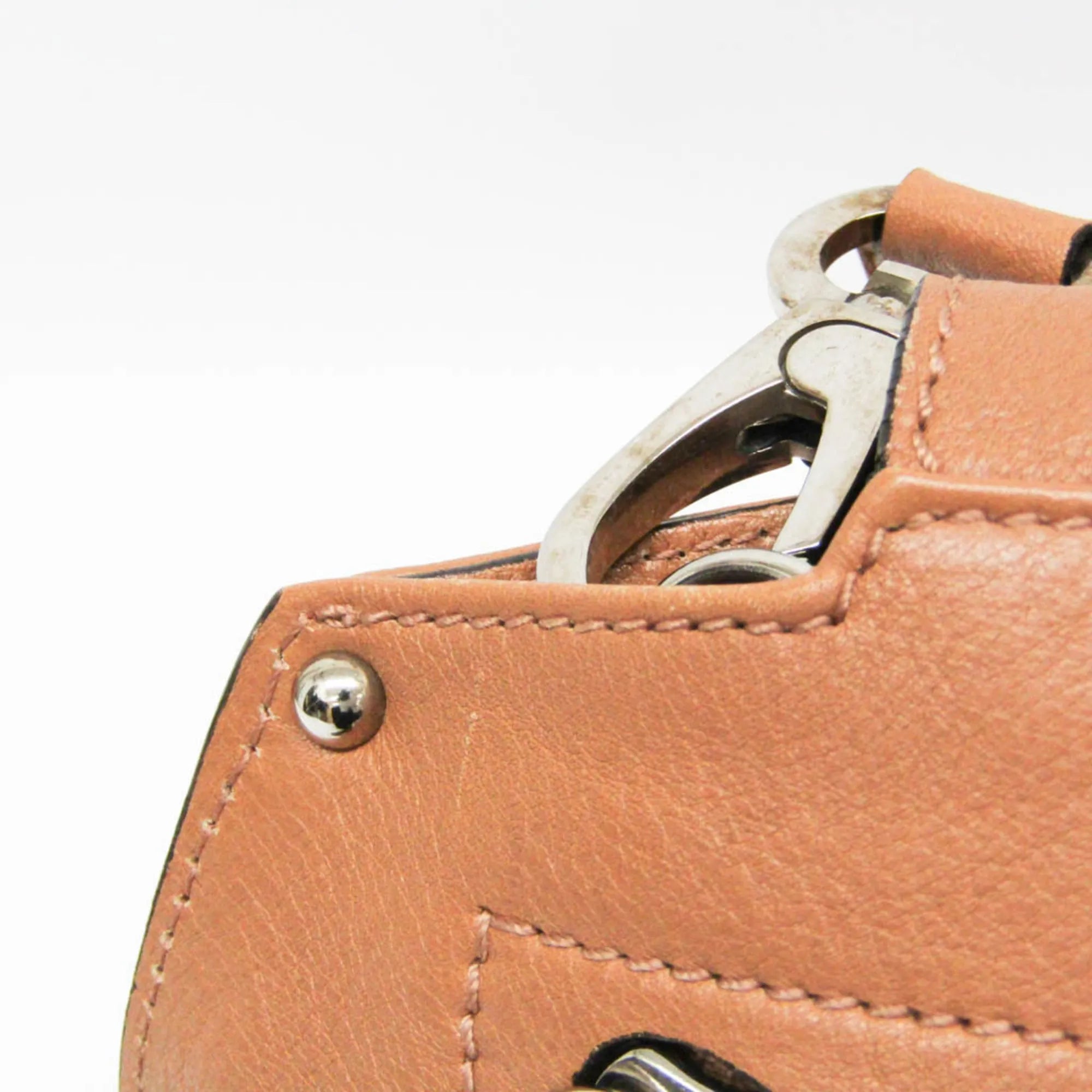 Salvatore Ferragamo Gancini Leather Brown Leather Shoulder Bag Bag (Pre-Owned)