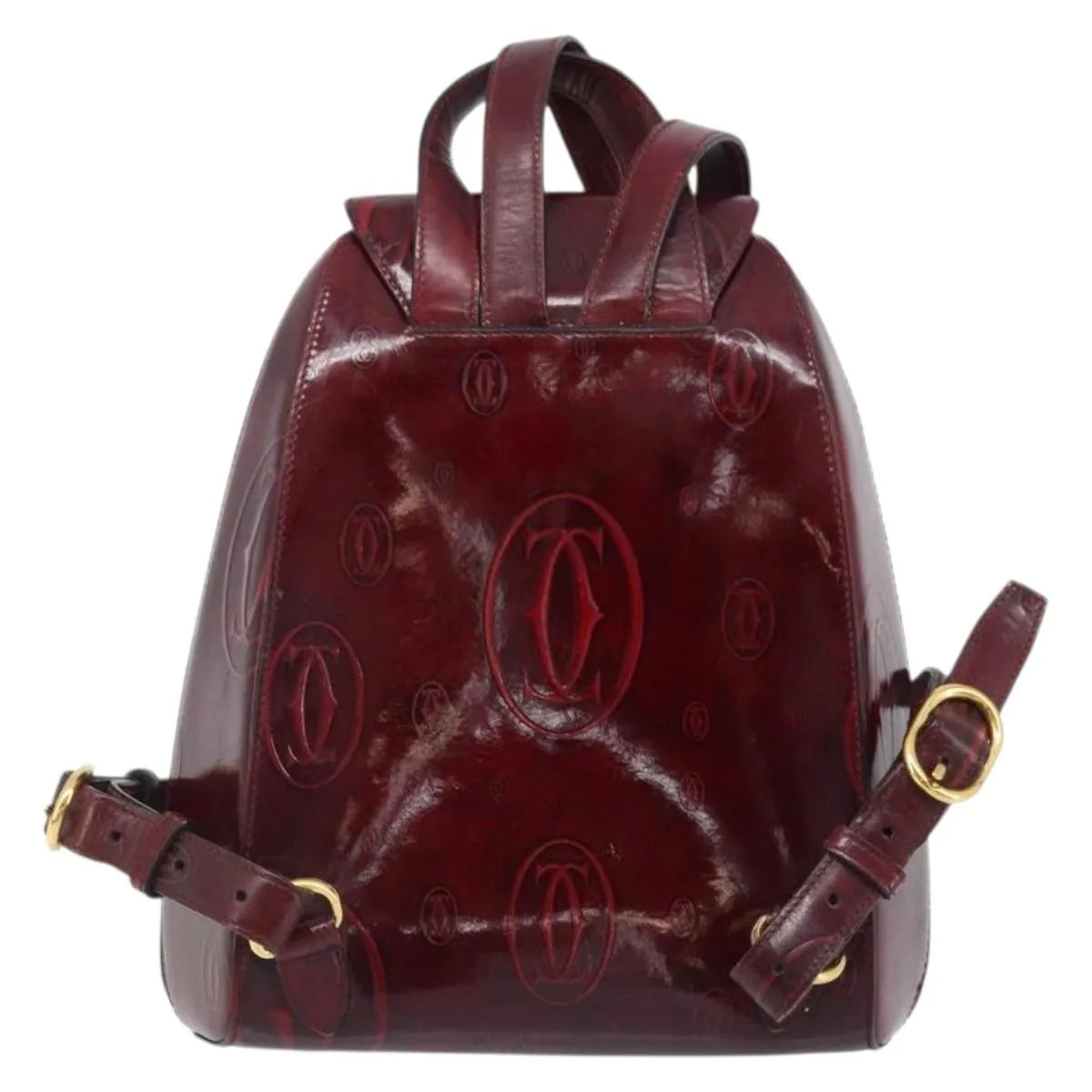 Cartier Happy Birthday Patent Leather Burgundy Patent_Leather Backpack Bag (Pre-Owned)