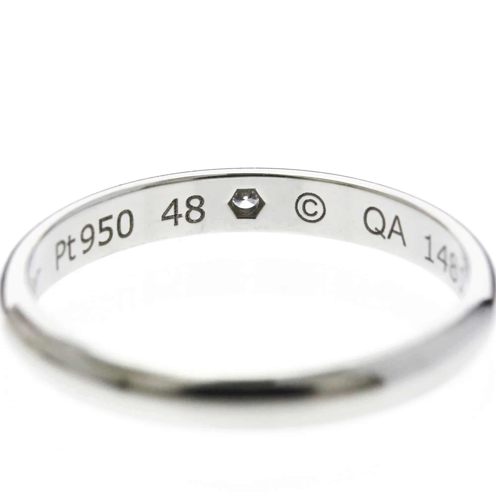 Cartier 1895 Wedding Band Platinum With Diamond Silver Platinum Ring Jewelry (Pre-Owned)