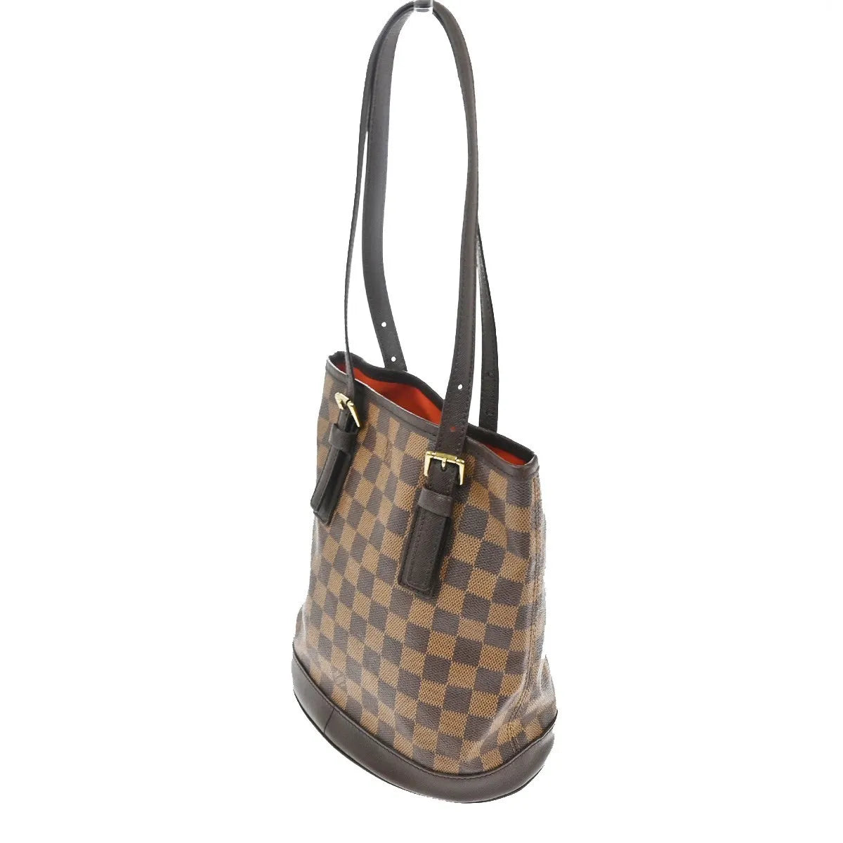 Louis Vuitton Marais Bucket Damier Brown Leather Shoulder Bag Bag (Pre-Owned)