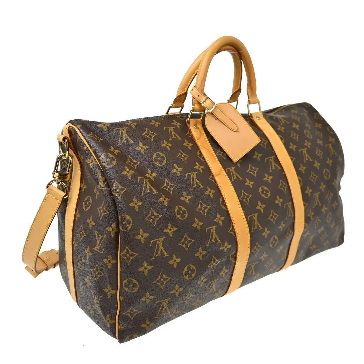 Louis Vuitton Keepall Bandouliere Monogram Canvas Brown Canvas Travel Bag Bag (Pre-Owned)