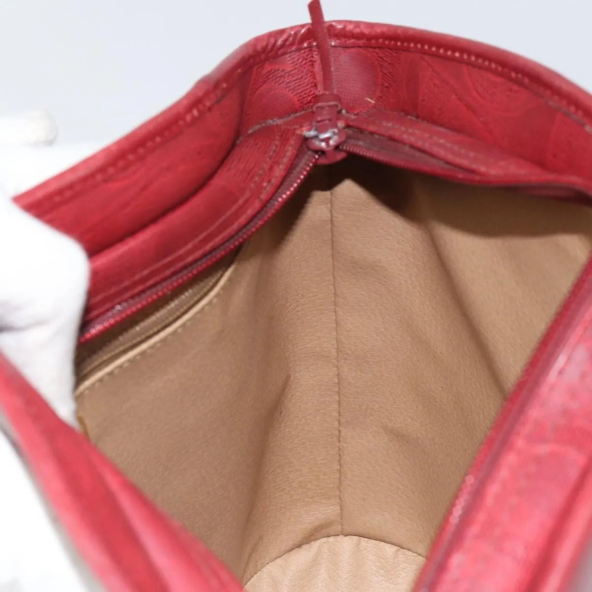 Christian Dior Vintage Trotter Canvas Red Canvas Shoulder Bag Bag (Pre-Owned)