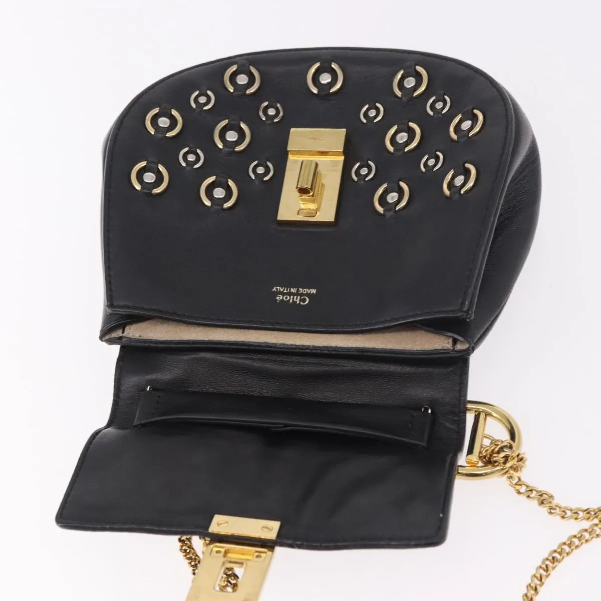 Chloe Drew Leather Black Leather Shoulder Bag Bag (Pre-Owned)
