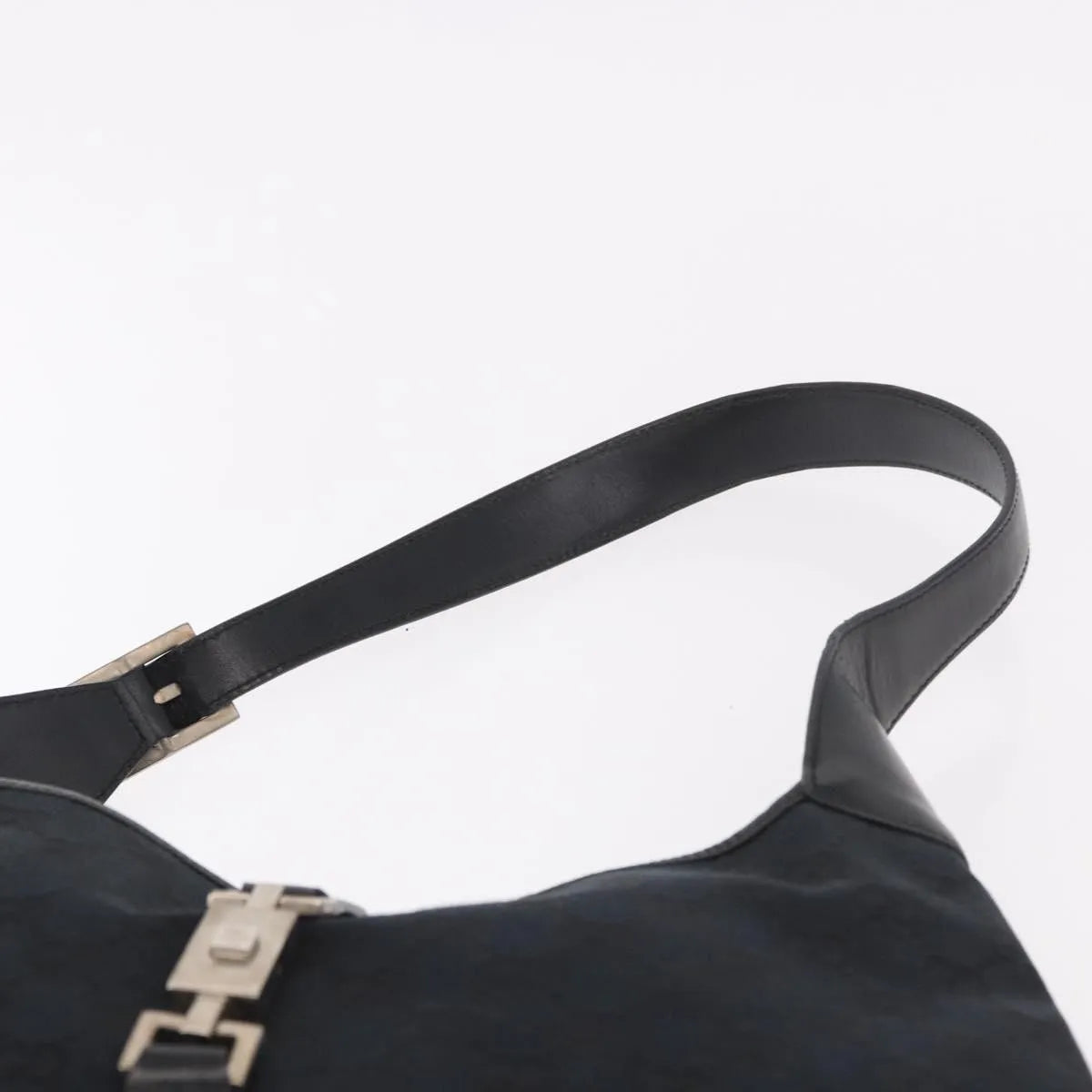 Gucci Vintage Jackie O Hobo Canvas And Leather Black Canvas Shoulder Bag Bag (Pre-Owned)