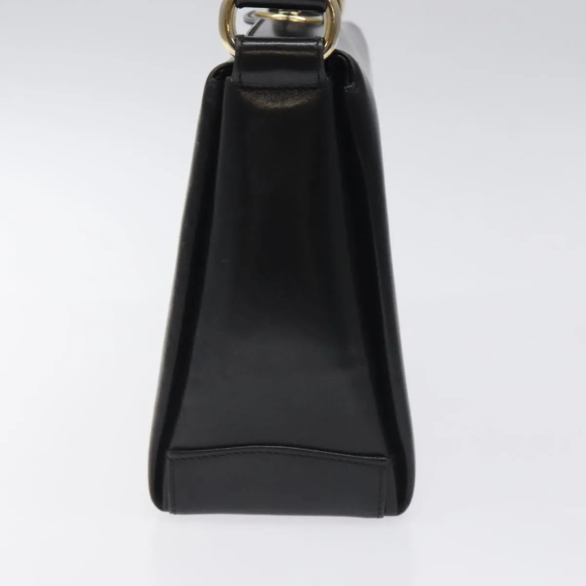 Gucci Vintage Convertible Box Leather Black Leather Handbag (Pre-Owned)
