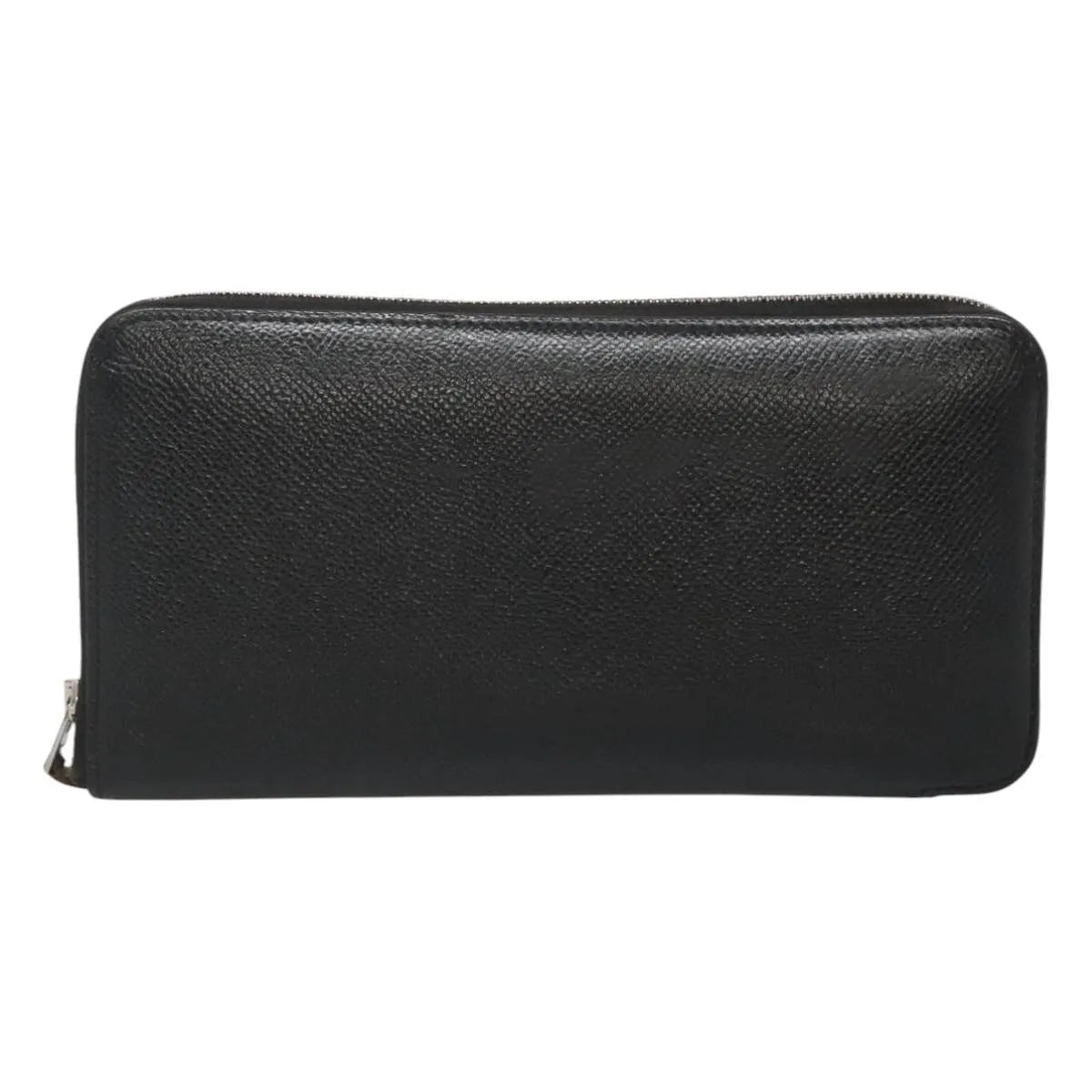 Hermes Azap Zip Around Wallet Silk'in Epsom Black Leather Wallets Accessory (Pre-Owned)