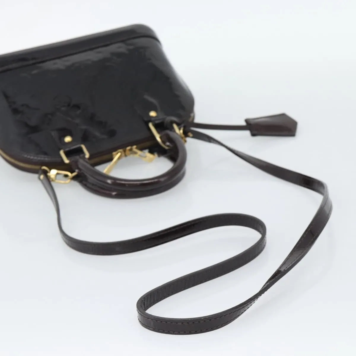 Louis Vuitton Alma Patent Leather Brown Patent_Leather Handbag (Pre-Owned)
