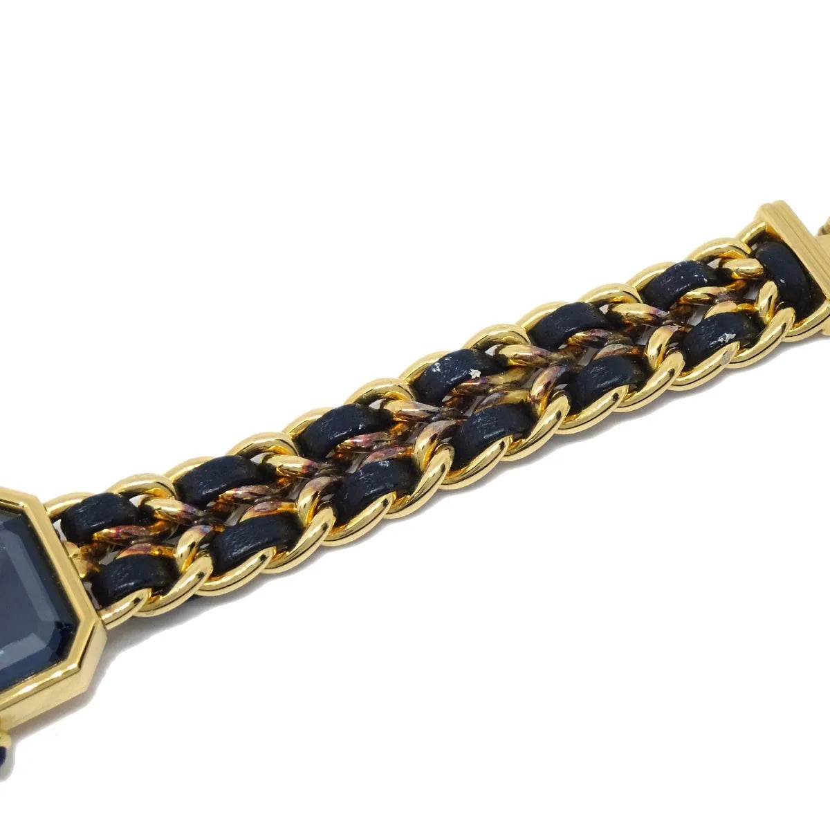 Chanel Premiere Rock Quartz Plated Metal And Leather Watch (Pre-Owned)