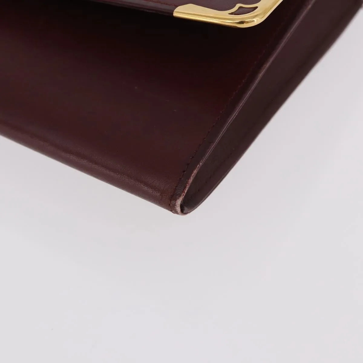 Cartier Must De Cartier Leather Burgundy Leather Clutche & Pouche Bag (Pre-Owned)