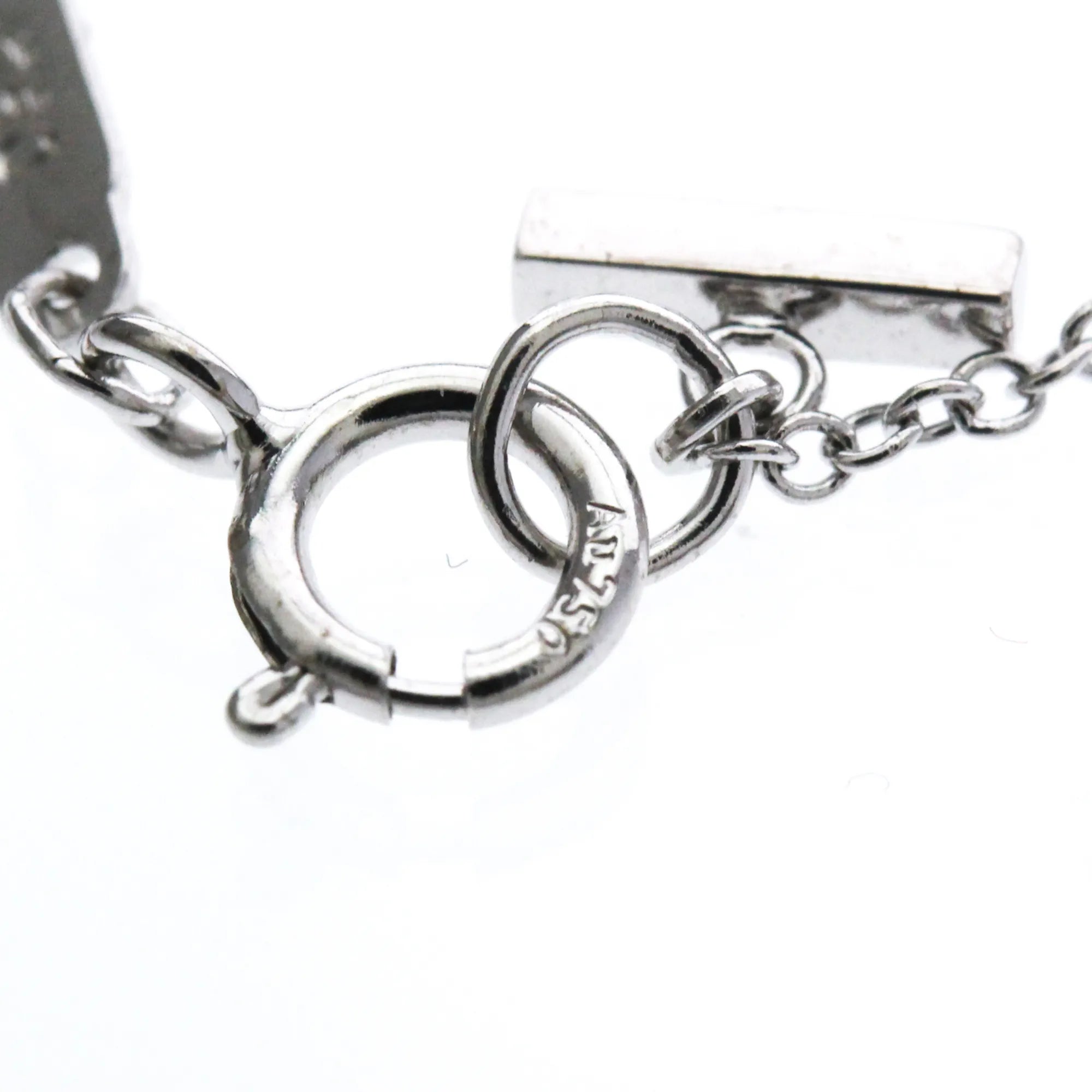 Tiffany & Co. T Smile Pendant 18K White Gold Silver White_Gold Necklace Jewelry (Pre-Owned)