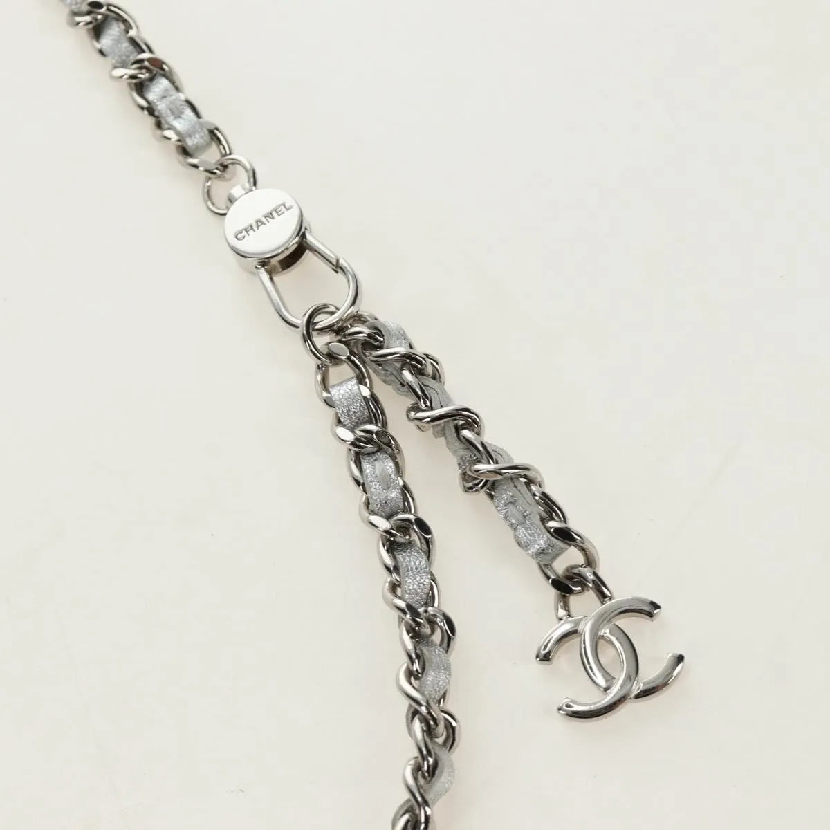 Chanel Cc Star Flap Chain Belt Quilted Lambskin Silver Leather Clutche & Pouche Bag (Pre-Owned)