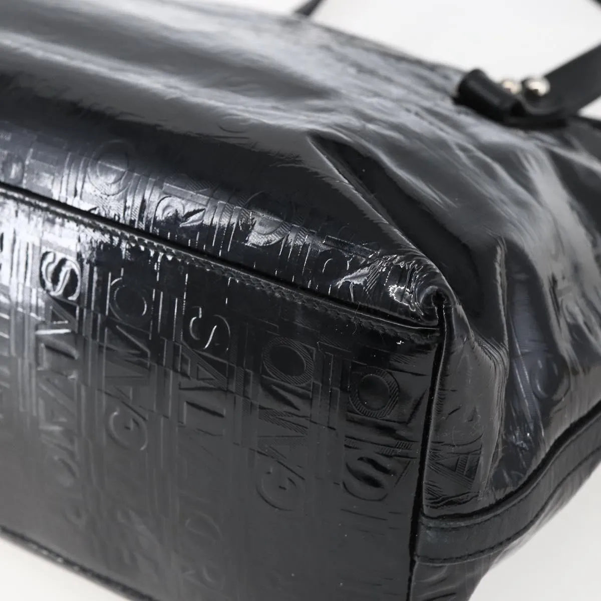 Salvatore Ferragamo Vintage Patent Leather Black Patent_Leather Tote Bag Bag (Pre-Owned)