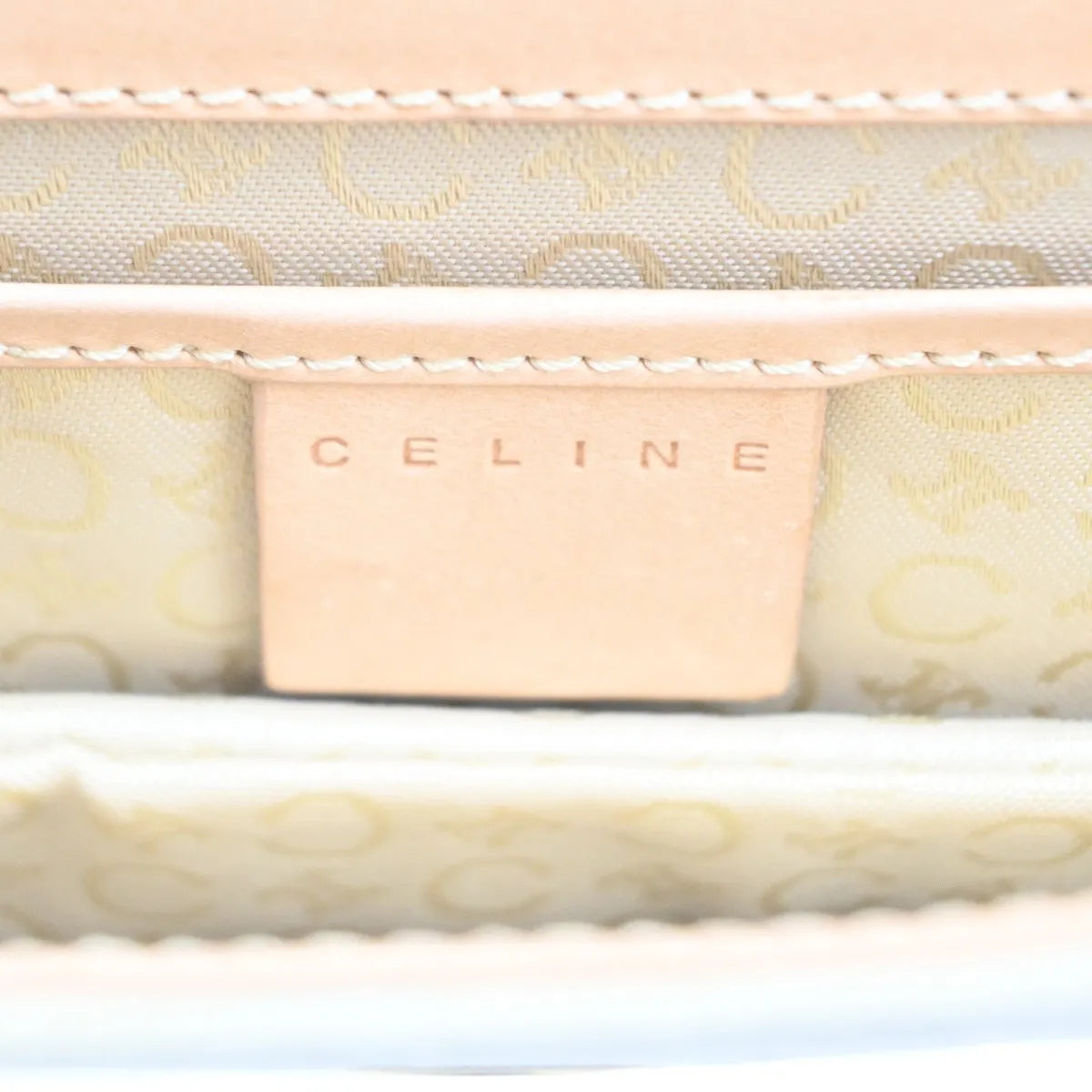 Celine C Macadam Shoulder Suede Beige Suede Clutche & Pouche Bag (Pre-Owned)