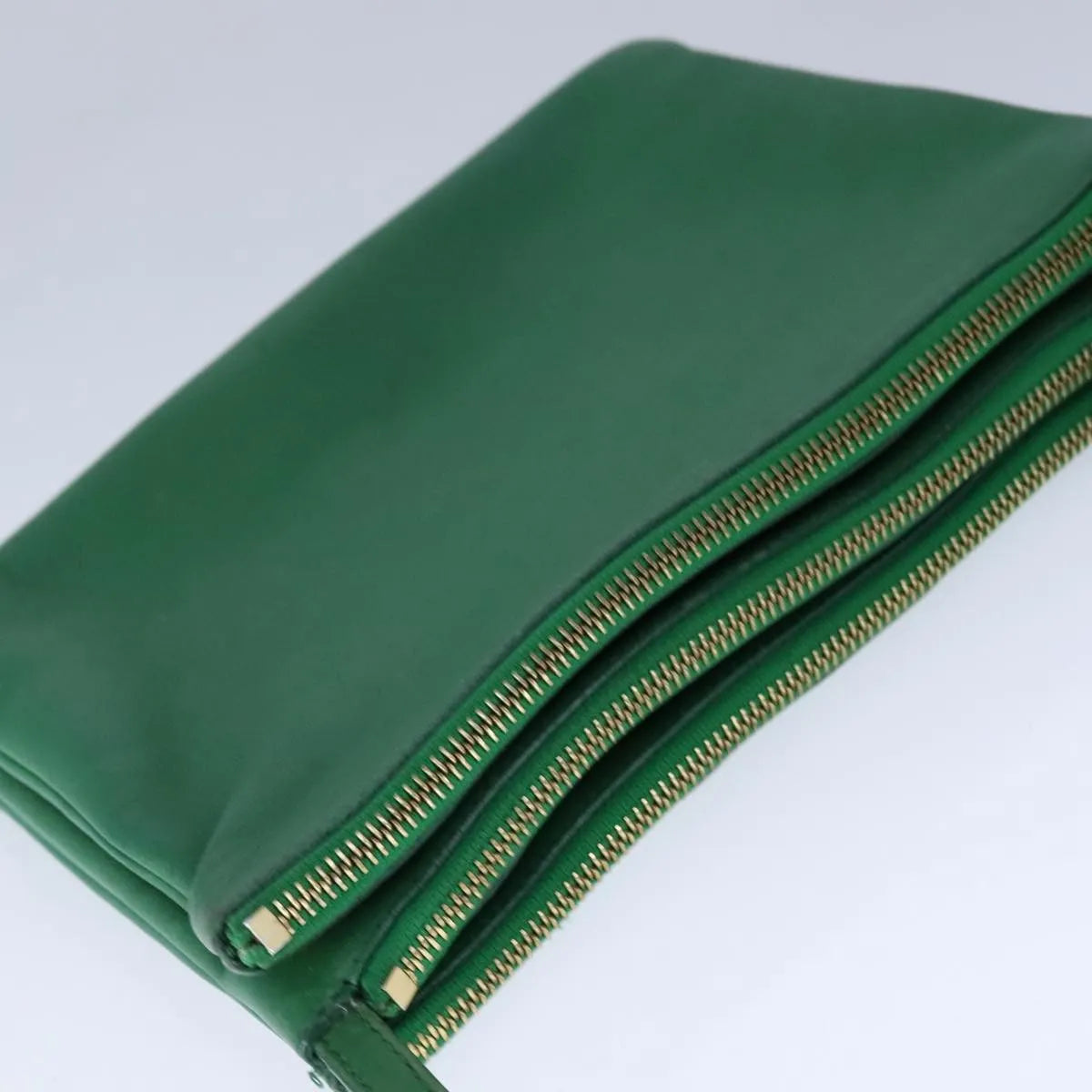 Celine Trio Leather Green Leather Shoulder Bag Bag (Pre-Owned)