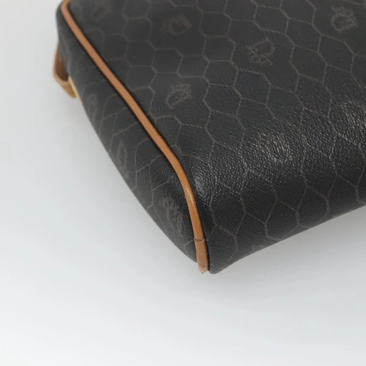 Christian Dior Vintage Honeycomb Canvas And Leather Black Canvas Shoulder Bag Bag (Pre-Owned)