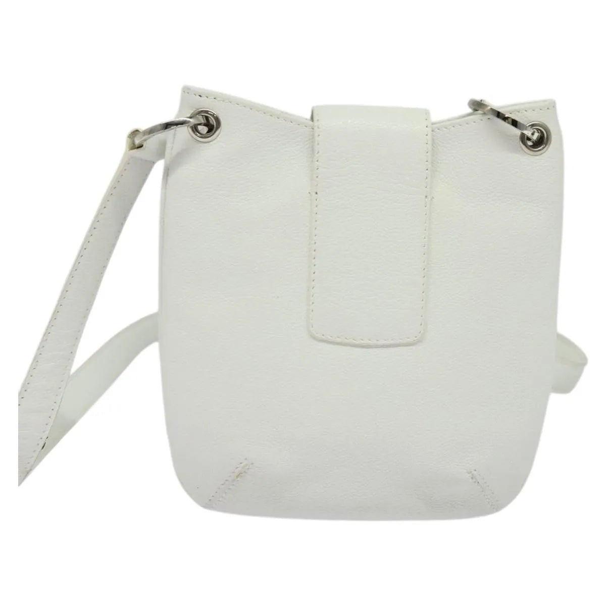 Bvlgari Vintage Leather White Leather Shoulder Bag Bag (Pre-Owned)