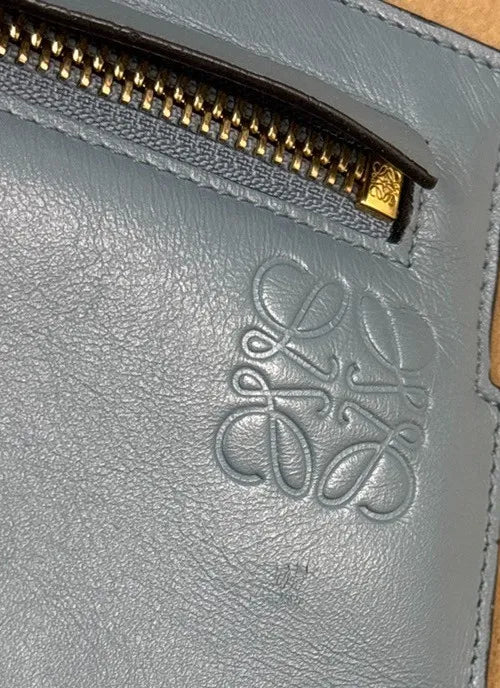 Loewe T Messenger Leather Blue Leather Shoulder Bag Bag (Pre-Owned)