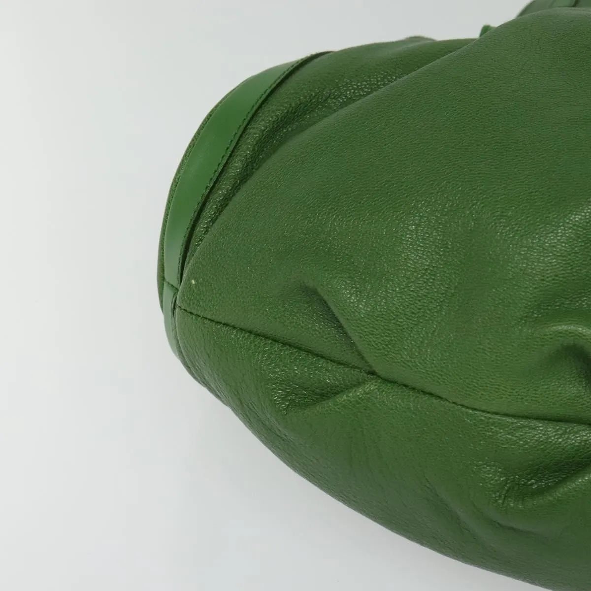 Bvlgari Chandra Hobo Leather Green Leather Handbag (Pre-Owned)