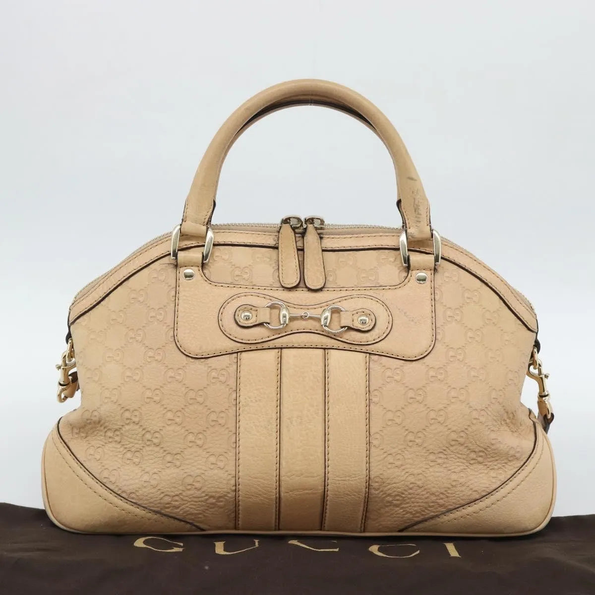 Gucci New Pelham Tote Guccissima Leather Beige Leather Handbag (Pre-Owned)