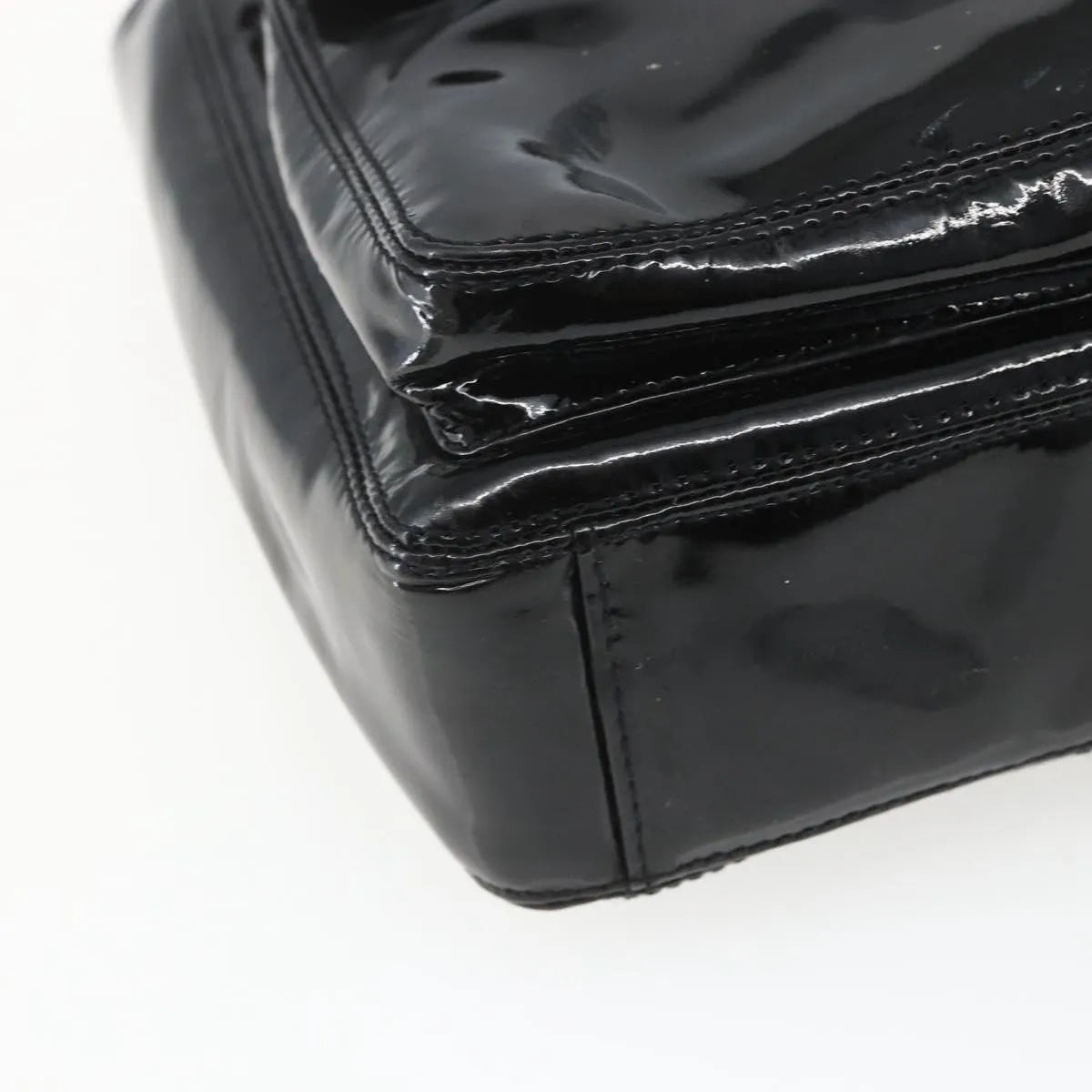 Chanel Vintage Flap Patent Leather Black Patent_Leather Shoulder Bag Bag (Pre-Owned)