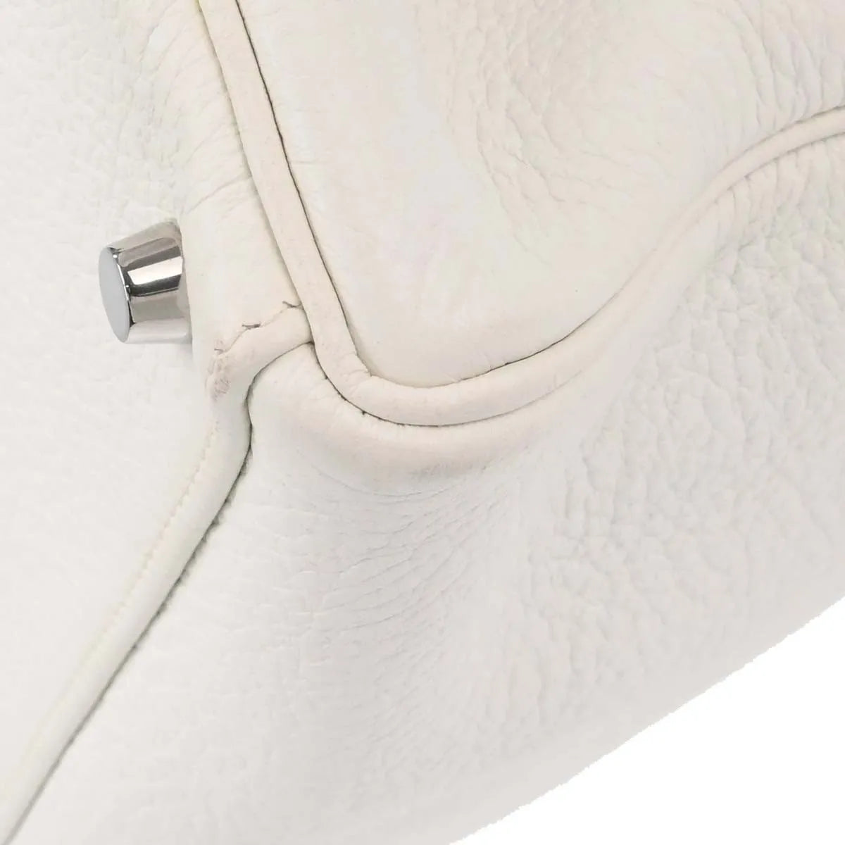 Hermes Kelly Retourne Clémence Taurillon White Leather Handbag (Pre-Owned)