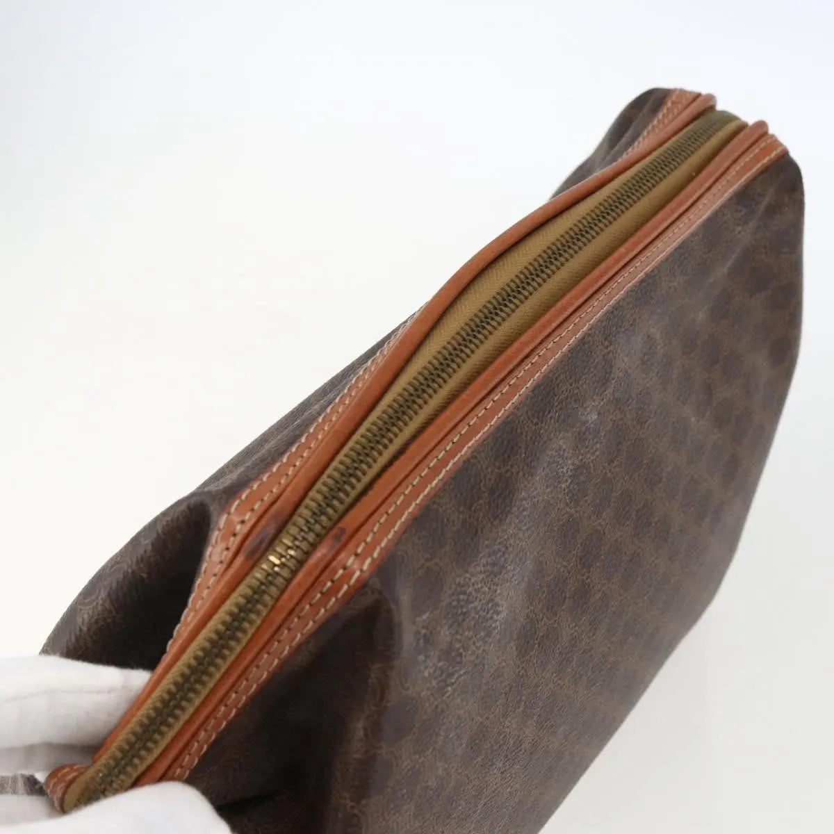 Celine Macadam Pochette Canvas Brown Canvas Clutche & Pouche Bag (Pre-Owned)