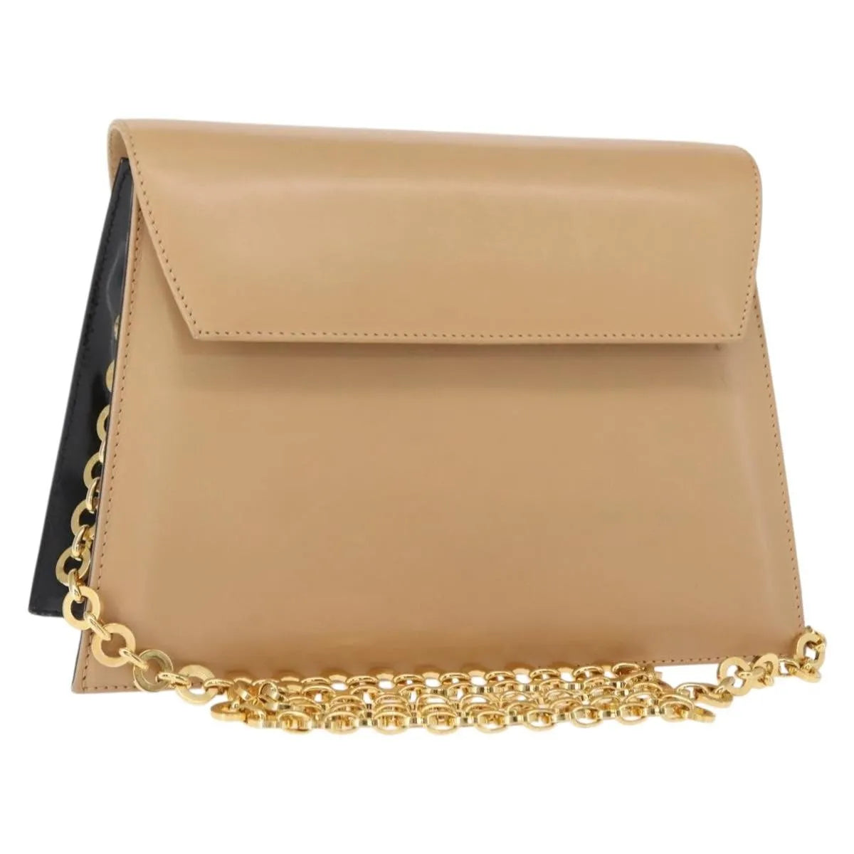 Salvatore Ferragamo Vintage Flap Leather Beige Leather Shoulder Bag Bag (Pre-Owned)