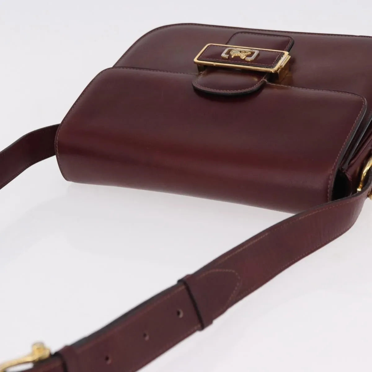 Celine Horse Carriage Leather Burgundy Leather Shoulder Bag Bag (Pre-Owned)