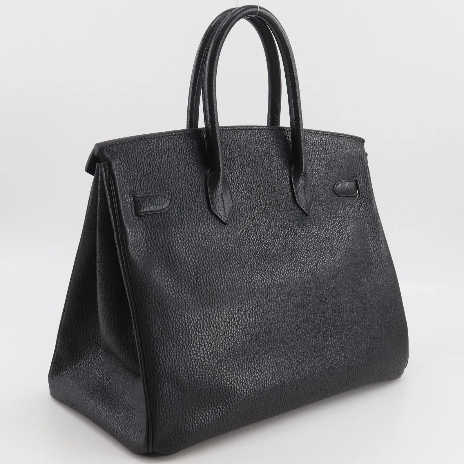 Hermes Birkin Black Ardennes With Gold Hardware Brown Leather Handbag (Pre-Owned)