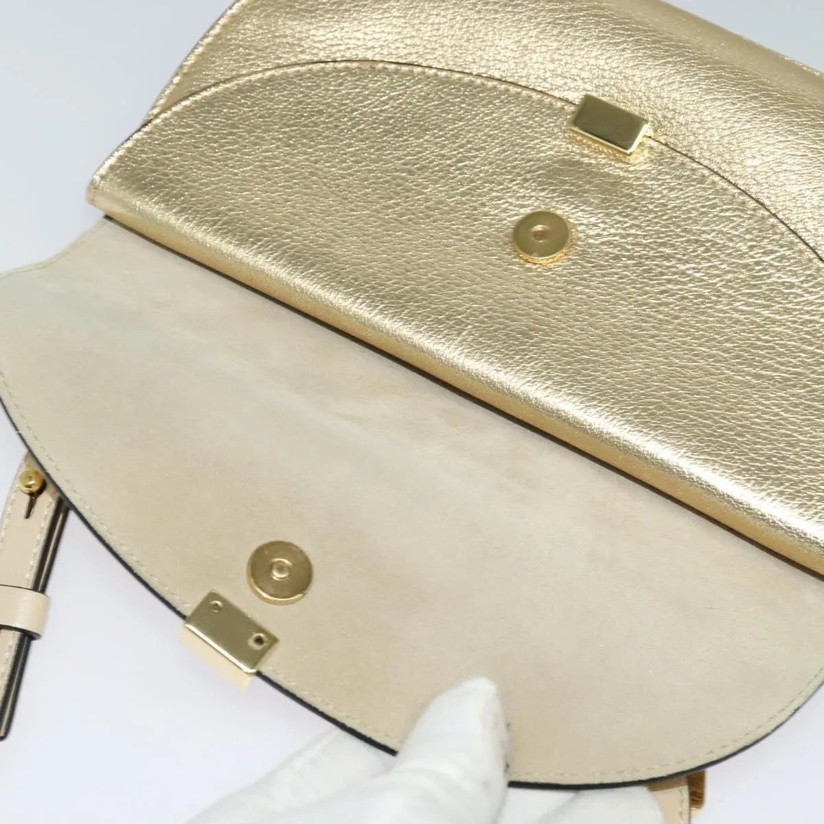 Chloe Georgia Leather Gold Leather Shoulder Bag Bag (Pre-Owned)