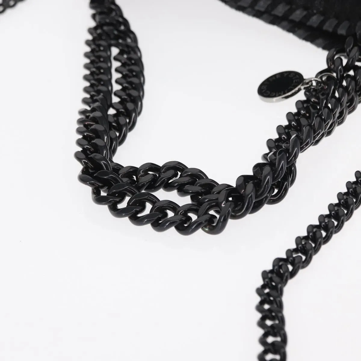 Stella Mccartney Falabella Fold Over Shaggy Deer Black Polyester Shoulder Bag Bag (Pre-Owned)