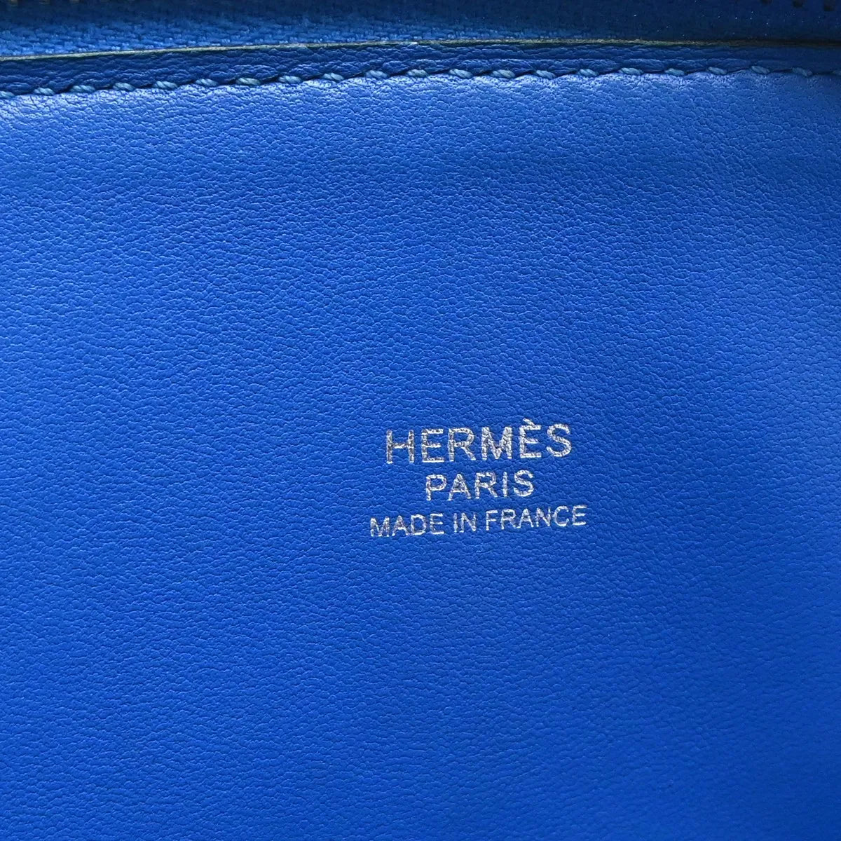 Hermes Bolide Clemence Blue Leather Handbag (Pre-Owned)