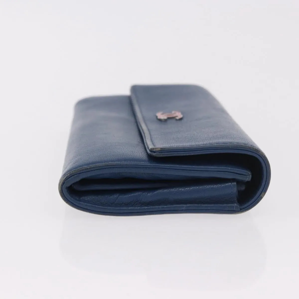 Chanel Lucky Clover Long Flap Wallet Leather Blue Leather Wallets Accessory (Pre-Owned)