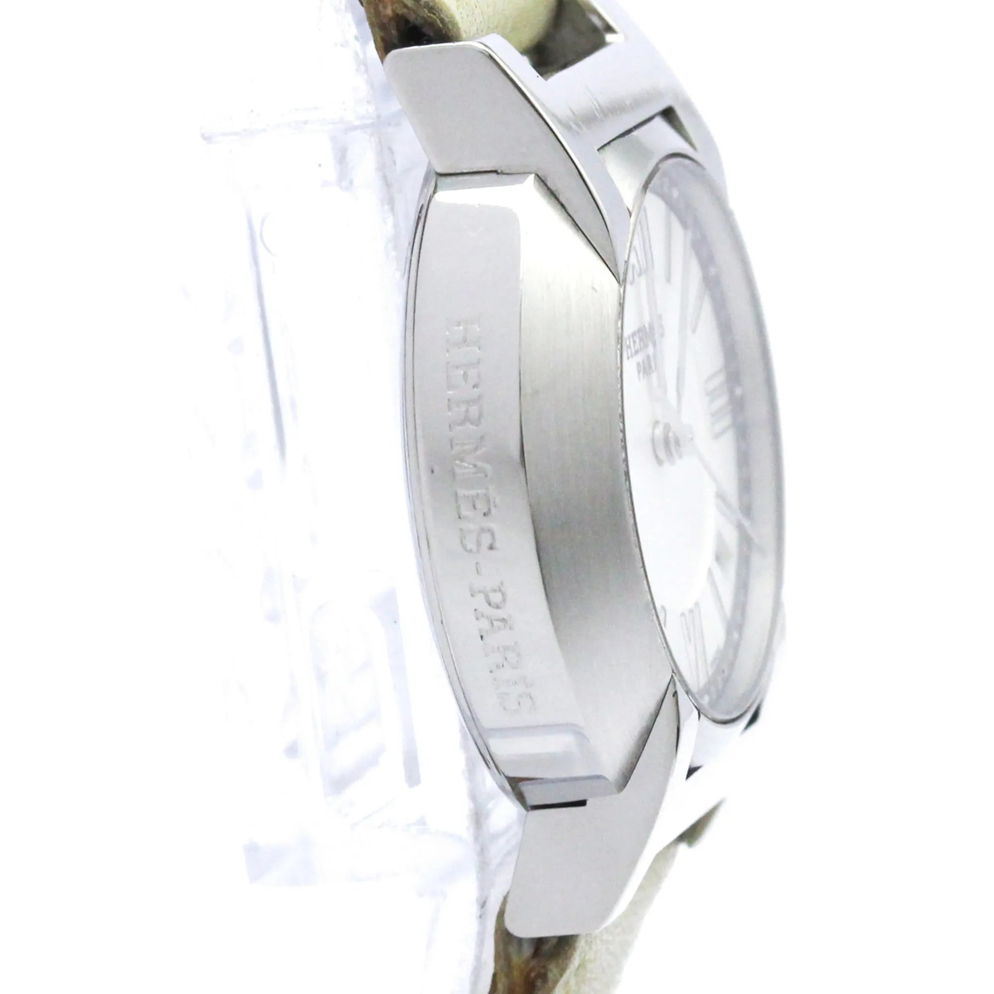 Hermes Nomade Quartz Watch Stainless Steel And Leather Watch (Pre-Owned)