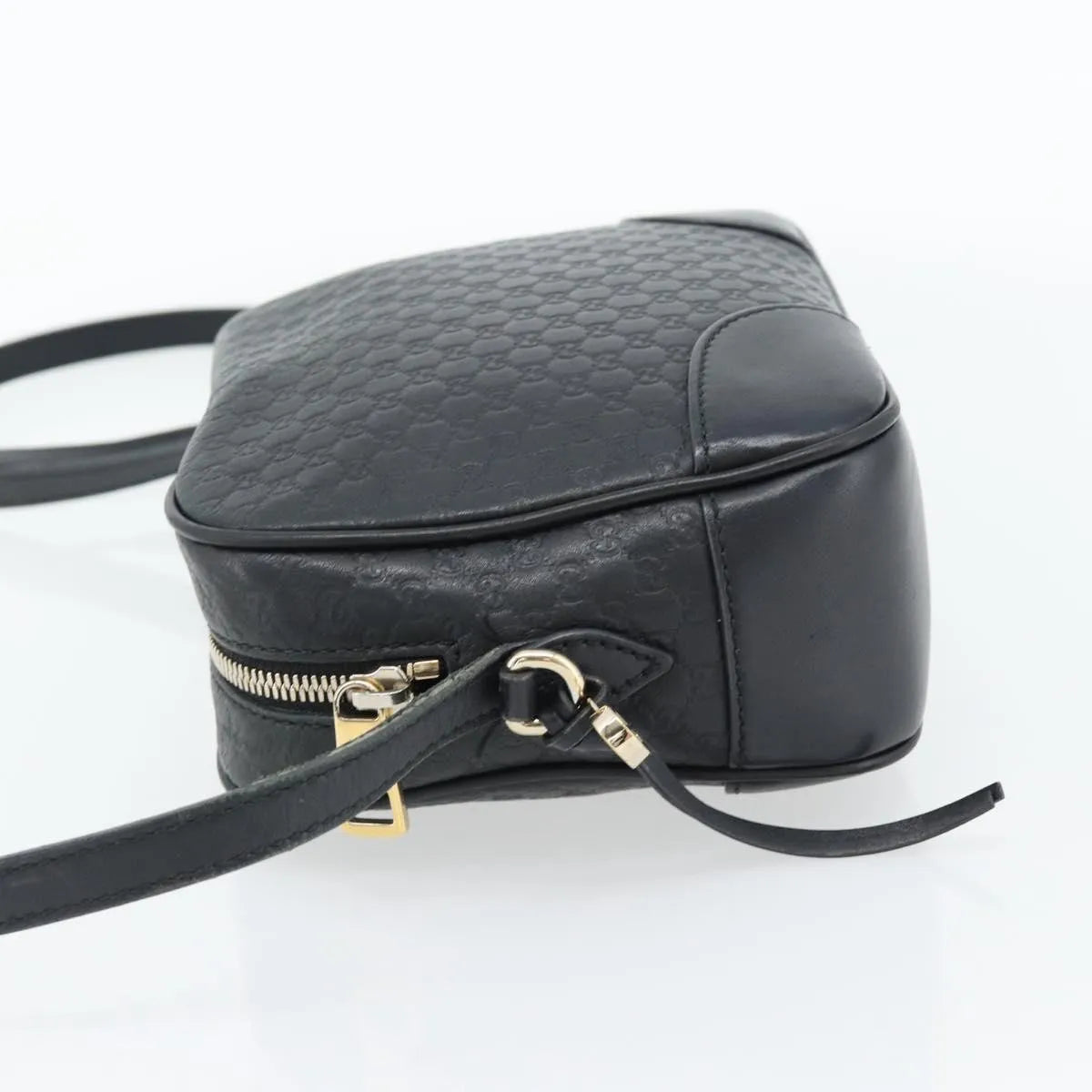 Gucci Bree Microguccissima Motif Gg Black Leather Shoulder Bag Bag (Pre-Owned)