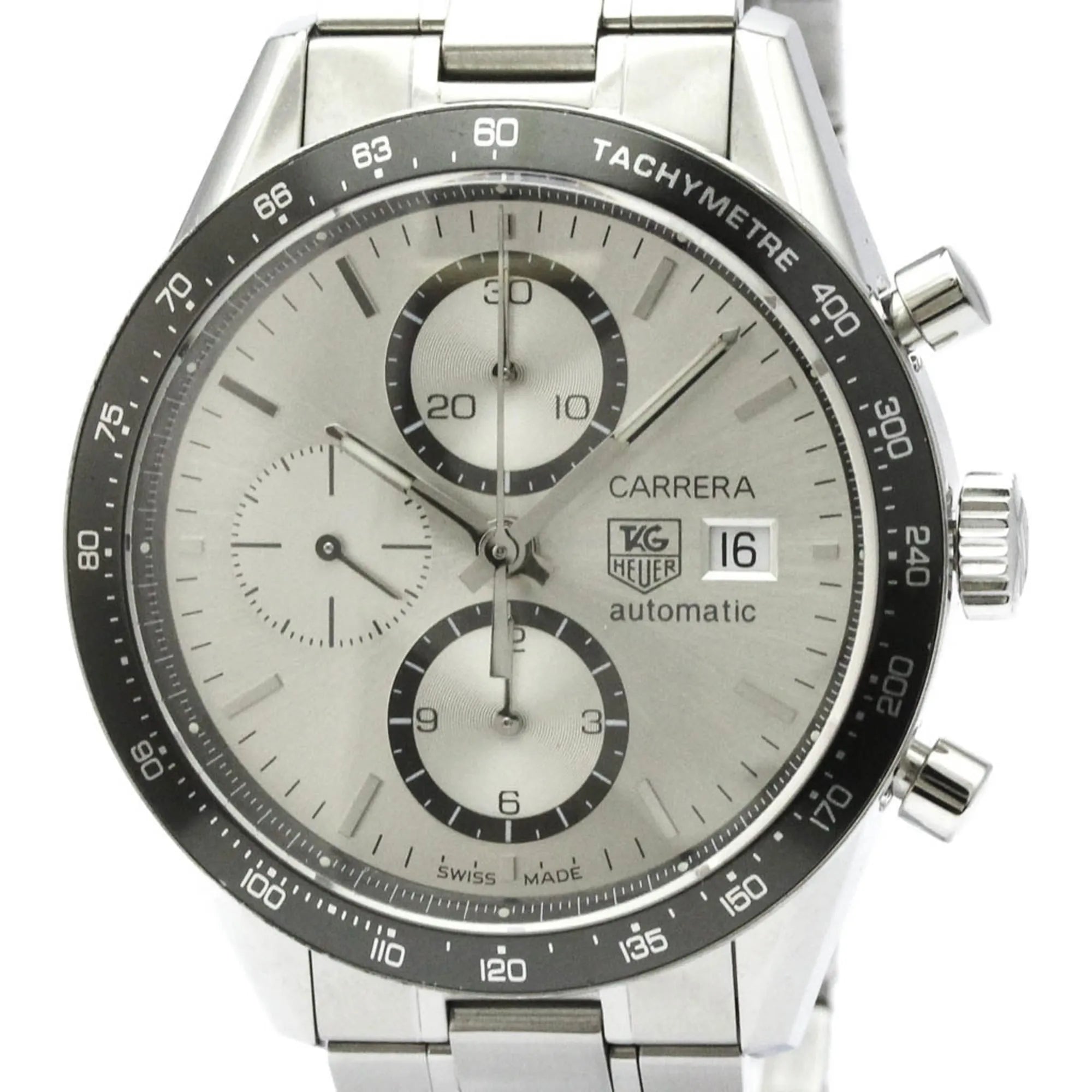 Tag Heuer Carrera Calibre 16 Chronograph Automatic Stainless Steel Watch (Pre-Owned)