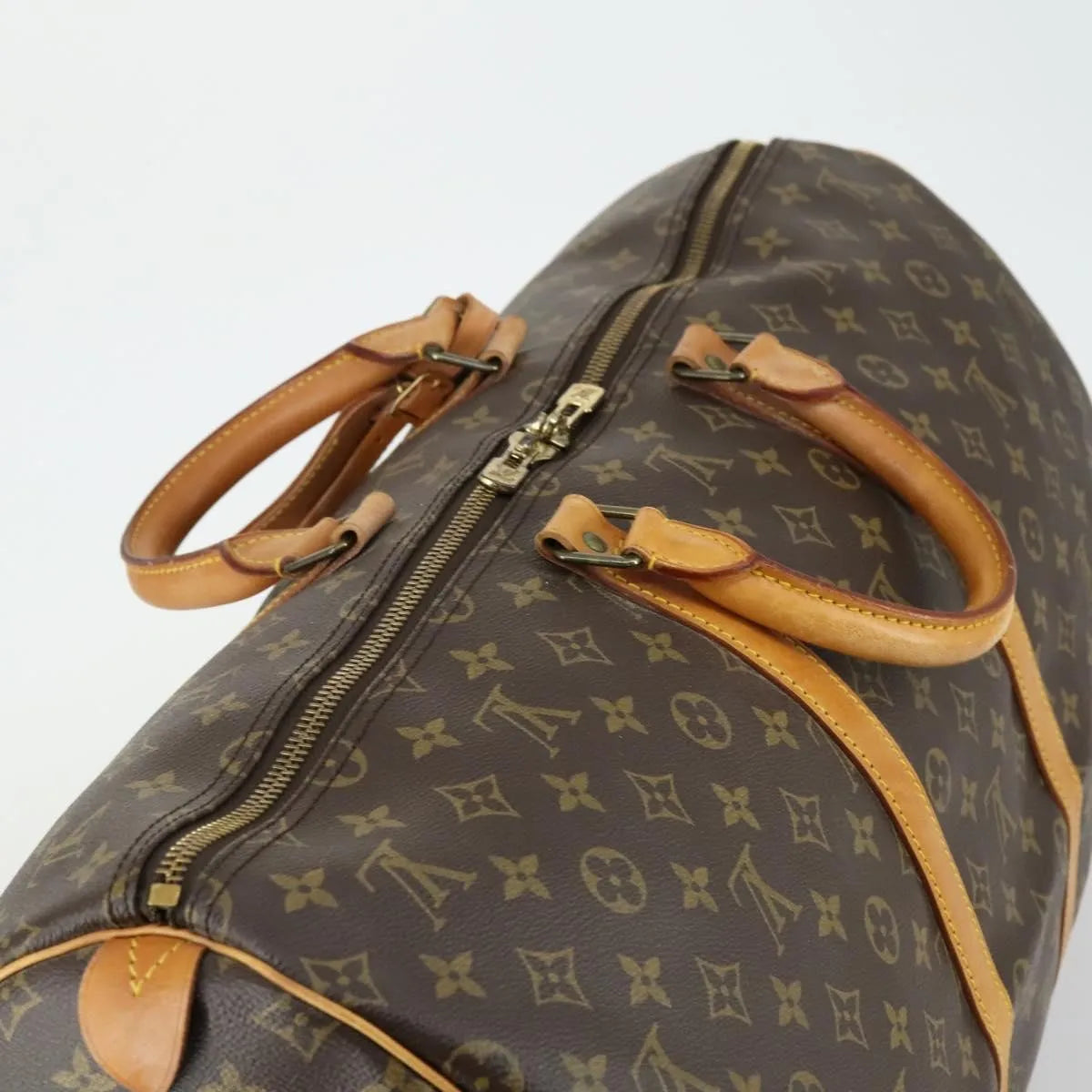 Louis Vuitton Keepall Bag Monogram Canvas Brown Canvas Travel Bag Bag (Pre-Owned)