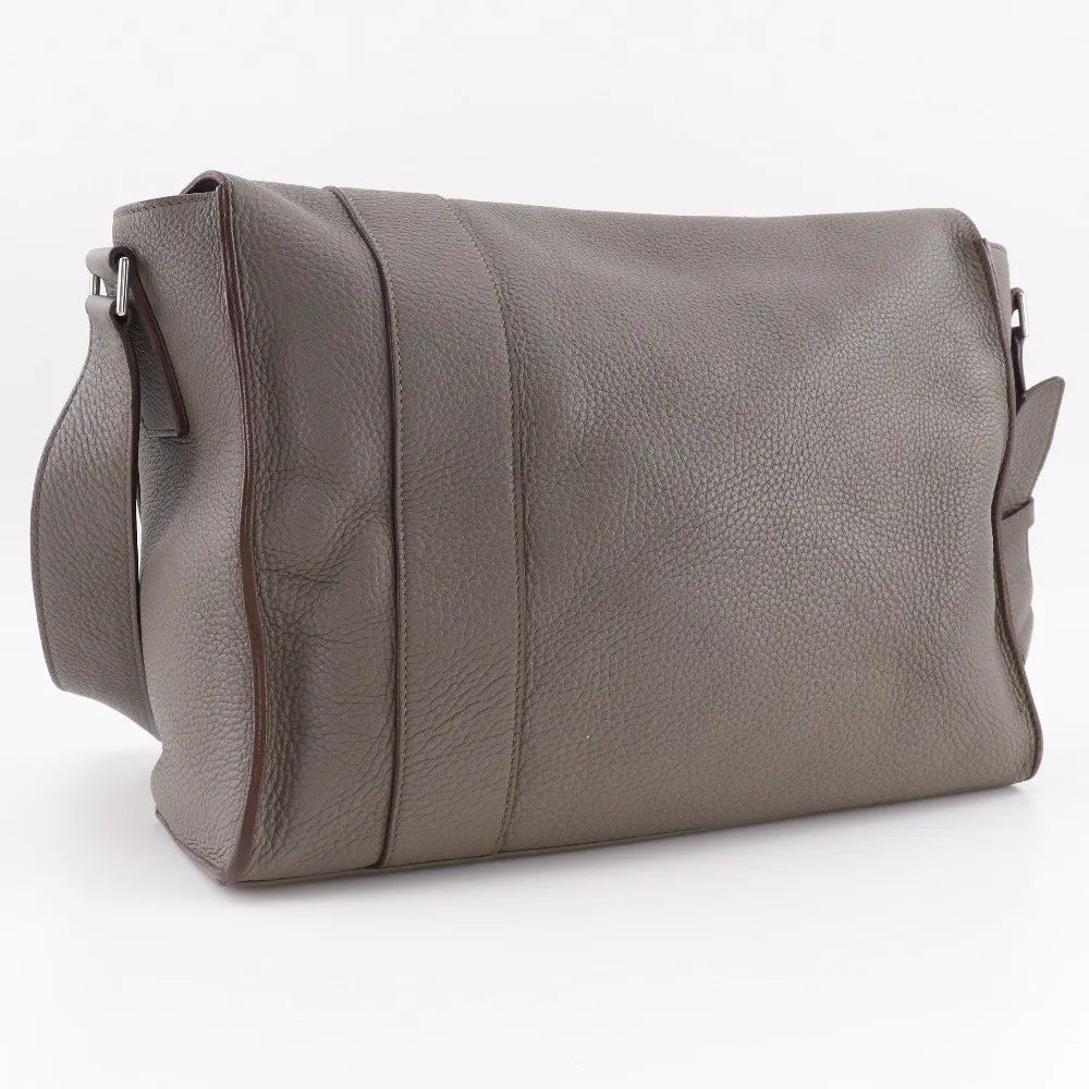 Hermes Alfred Messenger Bag Clemence Gray Leather Shoulder Bag Bag (Pre-Owned)