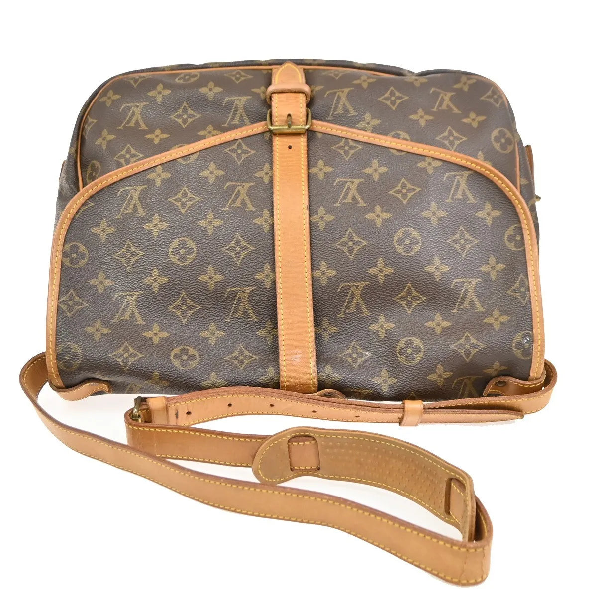 Louis Vuitton Saumur Monogram Canvas Brown Canvas Shoulder Bag Bag (Pre-Owned)