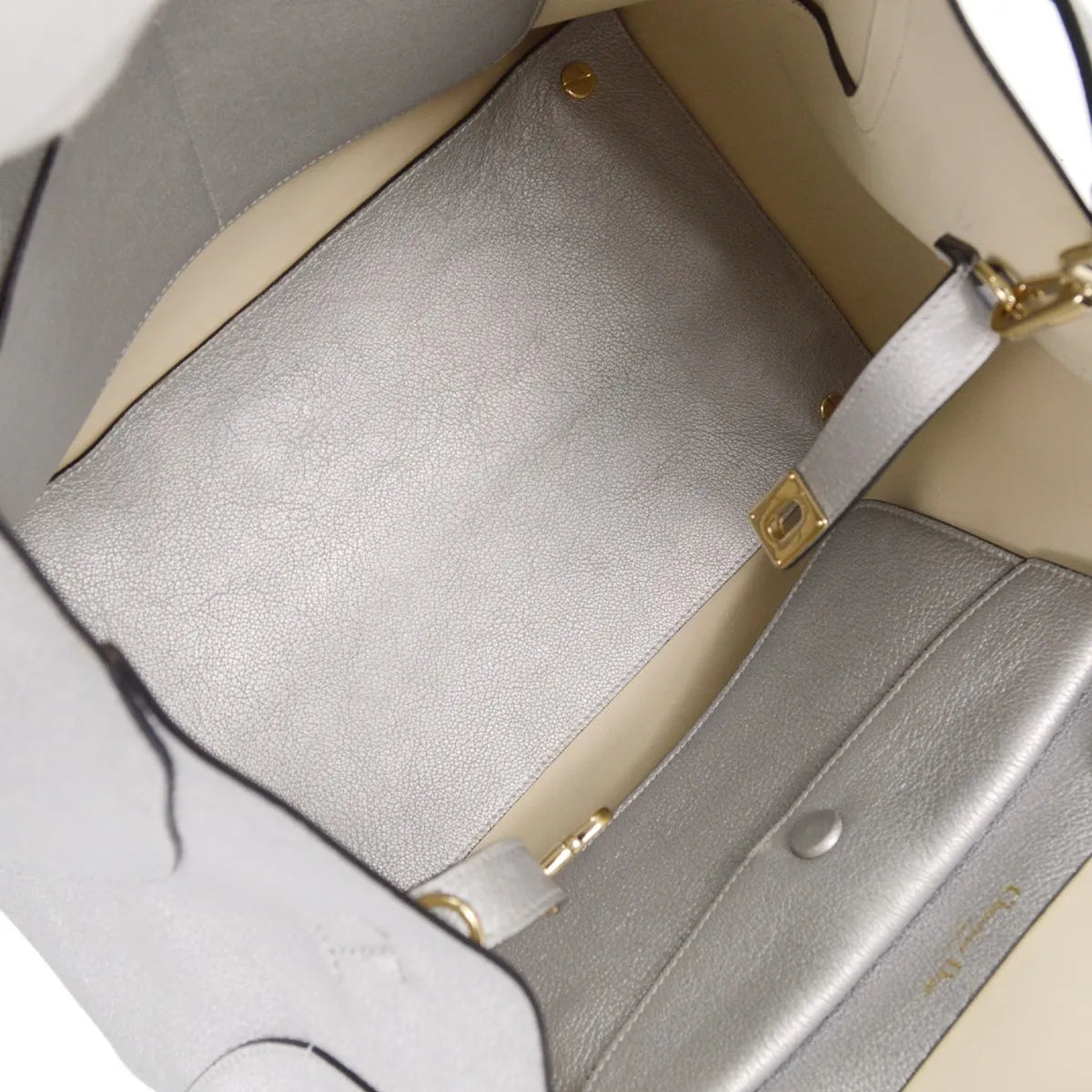 Christian Dior Open Bar Leather Silver Leather Handbag (Pre-Owned)