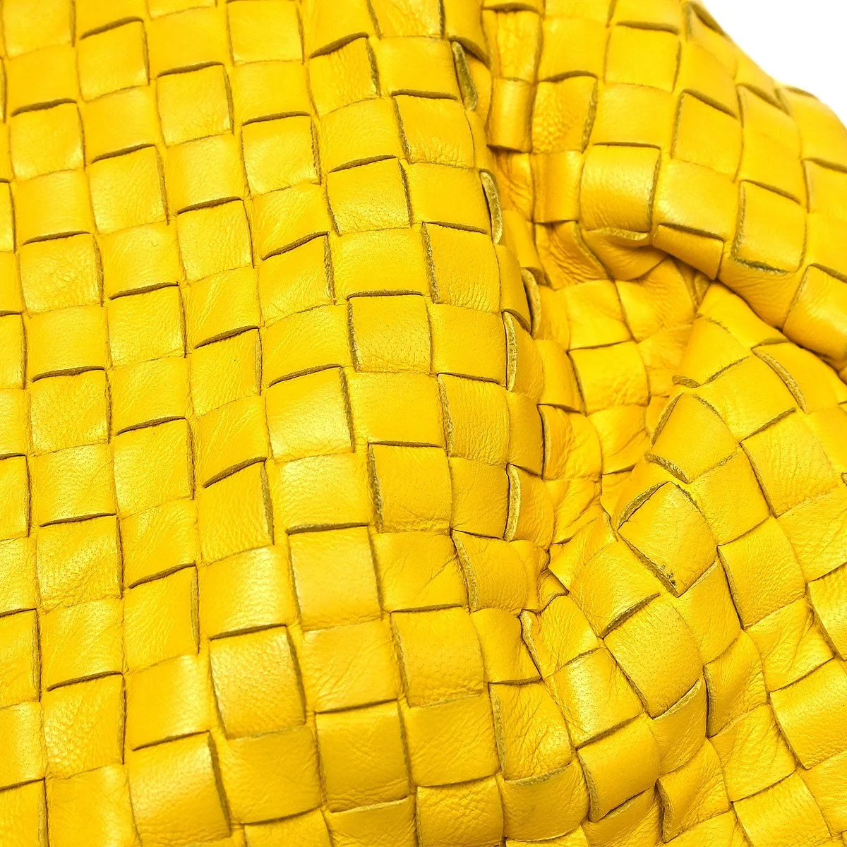 Bottega Veneta Belly Hobo Intrecciato Nappa Yellow Leather Handbag (Pre-Owned)