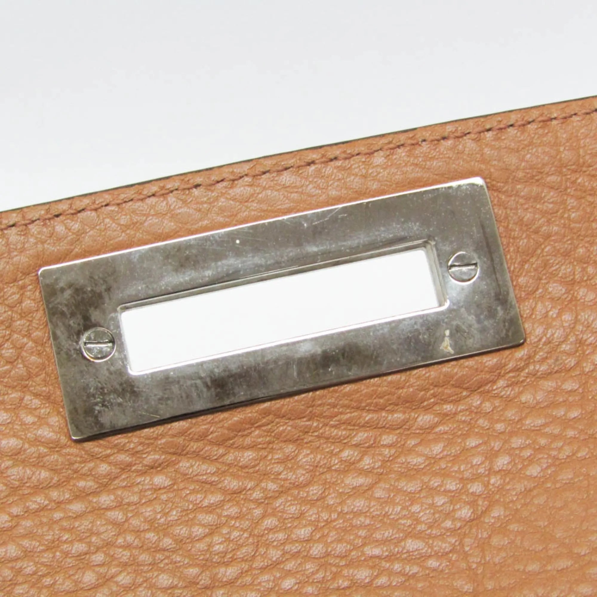 Salvatore Ferragamo Gancini Leather Brown Leather Shoulder Bag Bag (Pre-Owned)
