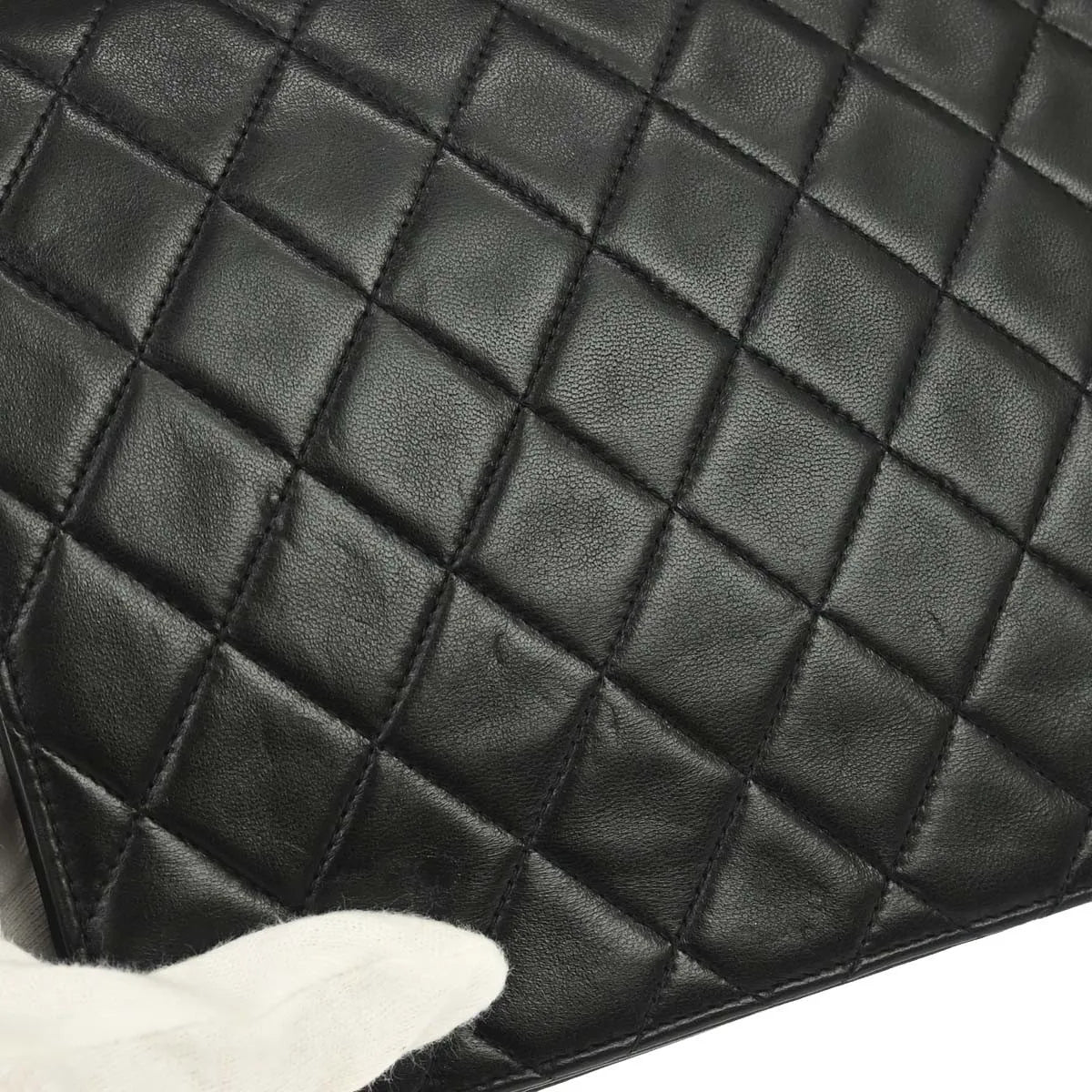 Chanel Vintage Classic Flap Quilted Lambskin Black Leather Shoulder Bag Bag (Pre-Owned)