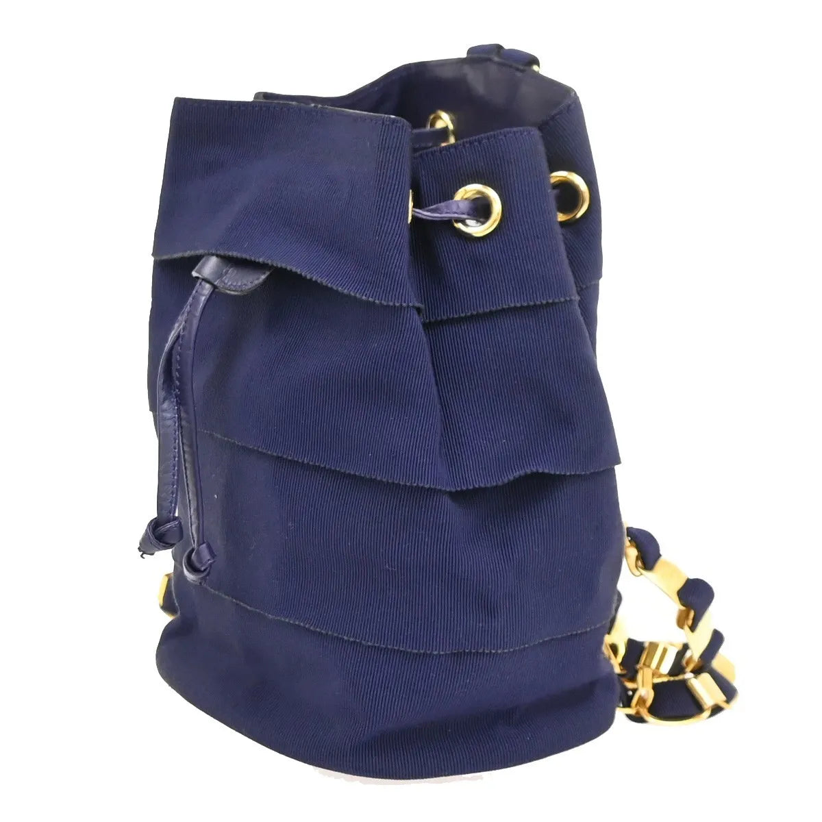 Salvatore Ferragamo Vara Chain Canvas Purple Canvas Backpack Bag (Pre-Owned)