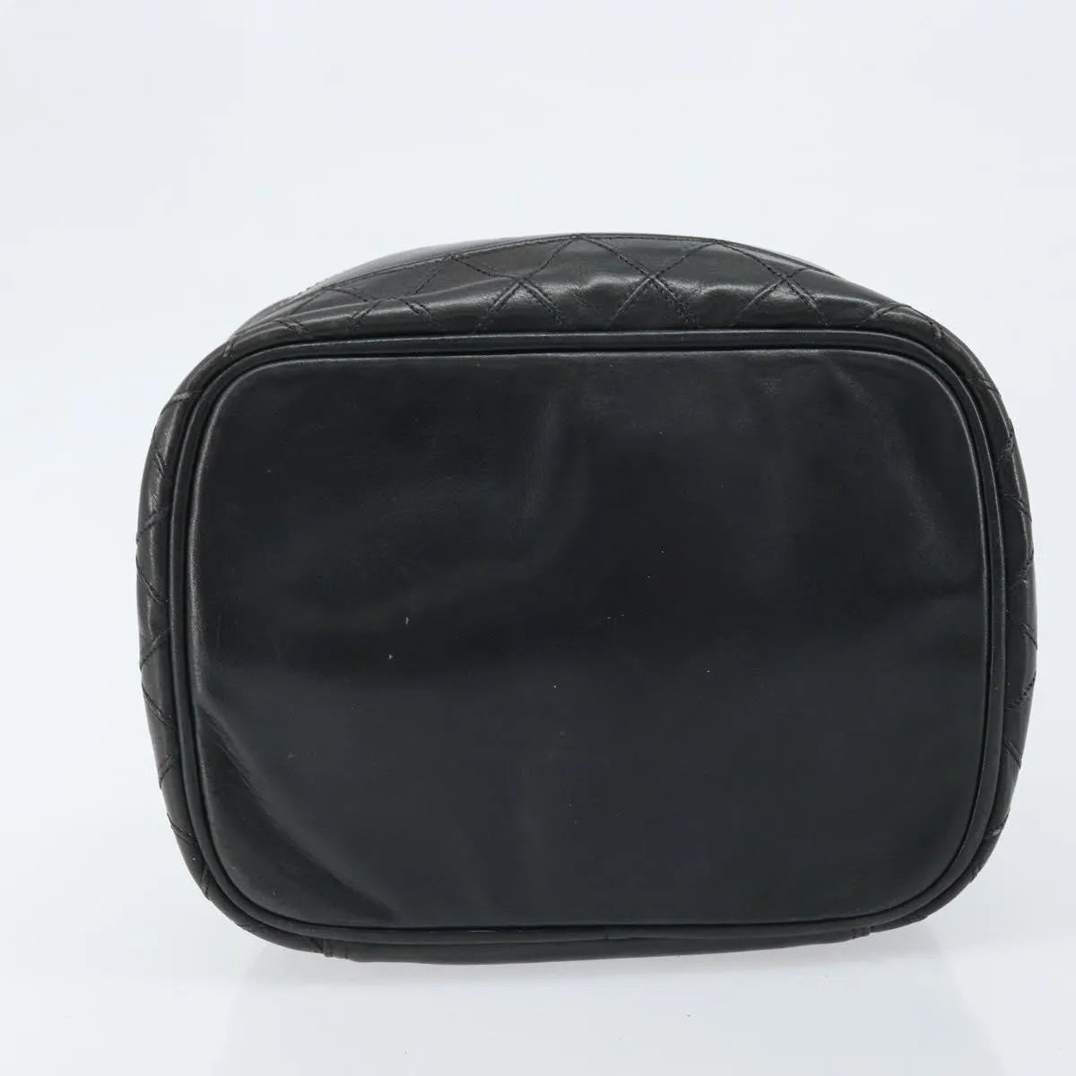 Chanel Vintage Cosmetic Case Lambskin Black Leather Clutche & Pouche Bag (Pre-Owned)