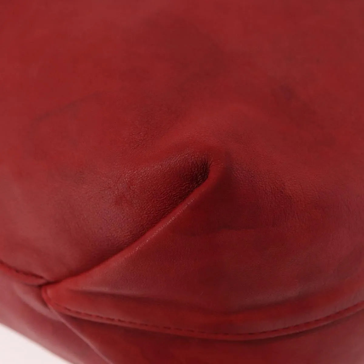 Saint Laurent Teddy Bucket Leather Red Leather Shoulder Bag Bag (Pre-Owned)