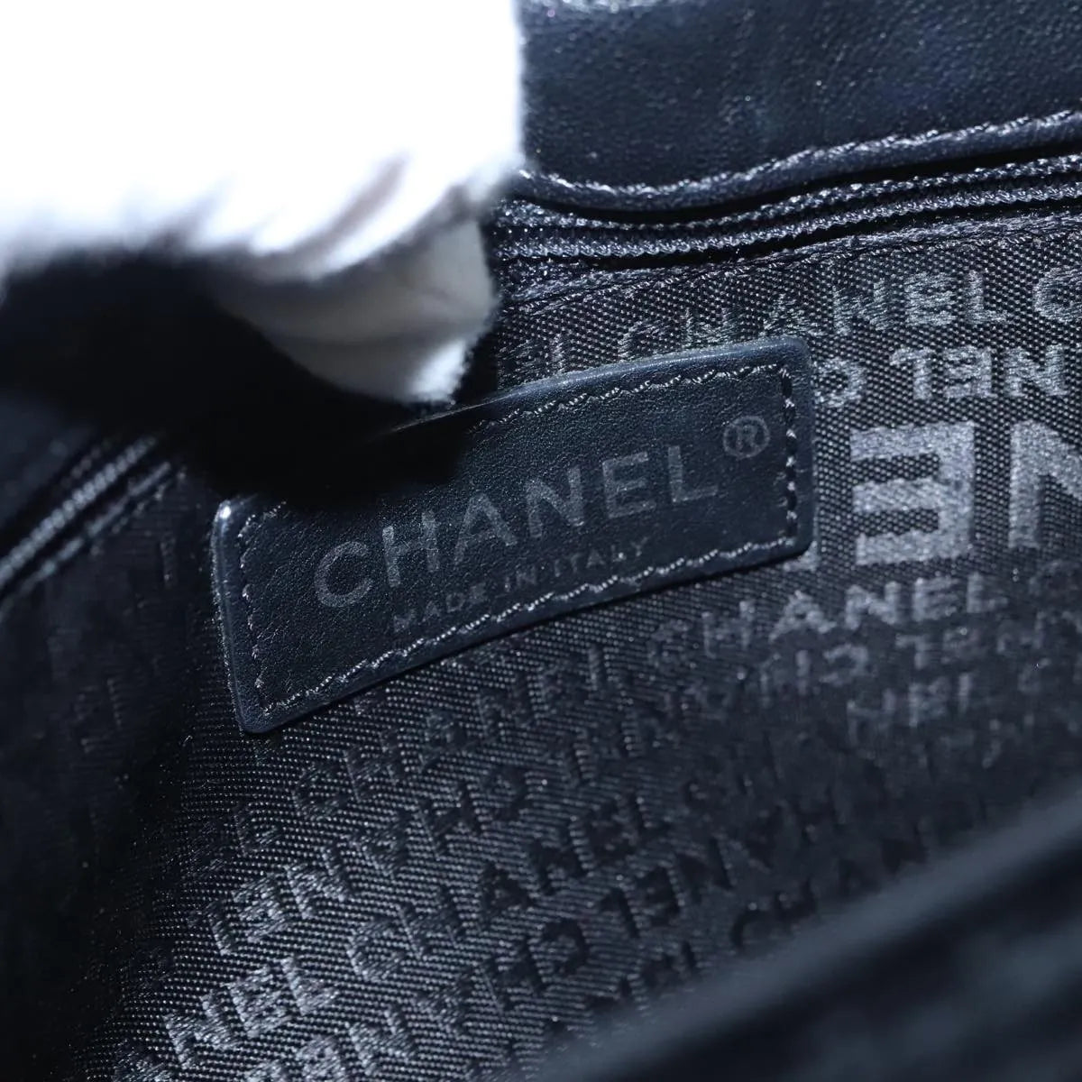 Chanel Camellia No.5 Chain Flap Velvet Black Velvet Shoulder Bag Bag (Pre-Owned)