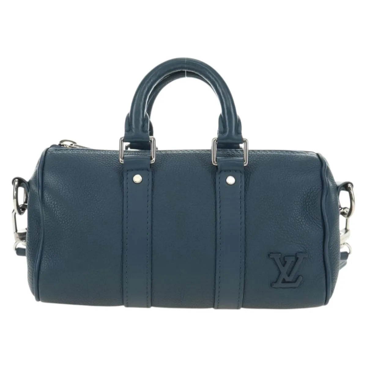 Louis Vuitton Keepall Bandouliere Limited Edition Aerogram Leather Blue Leather Travel Bag Bag (Pre-Owned)